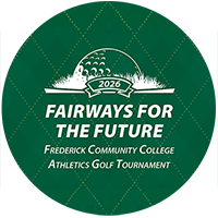Logo for the 2026 Fairways for the Future Frederick Community College Athletics Golf Tournament, featuring a golf ball on a green circular background.