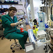Man working on engine