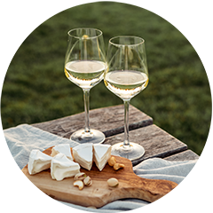 Wine Glasses-Cheese Board